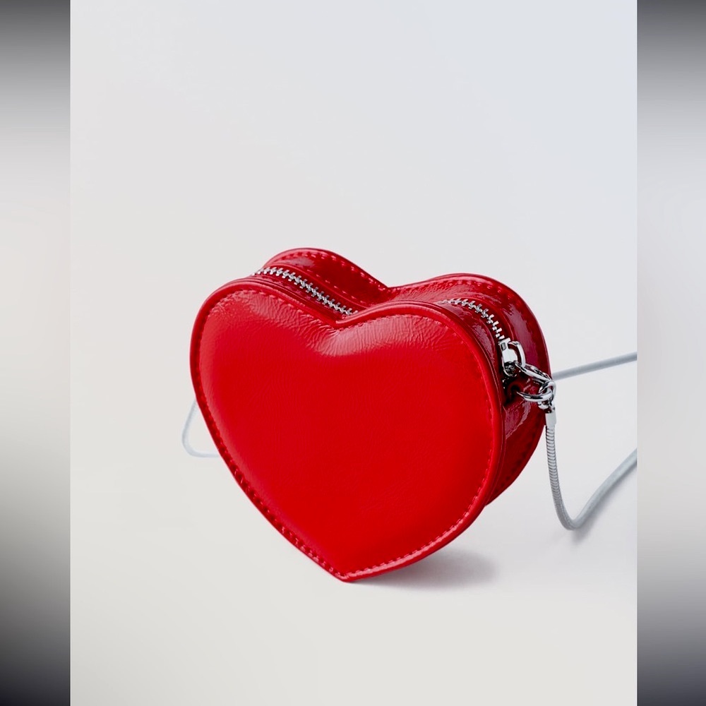 Zara heart shaped red crossbody bag